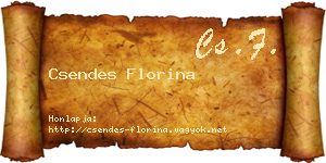 Csendes Florina névjegykártya